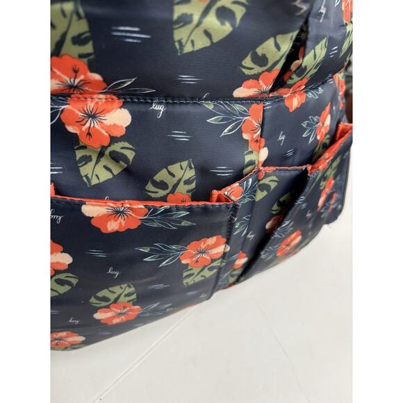 Lug Happy Camper Aloha Navy Blue/ Floral Messenger Travel Crossbody Shoulder Bag - Picture 6 of 16